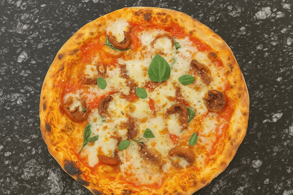 They hand-knead their dough and ferment it naturally for 24 hours, baking each pizza at 400 - 450&deg;C for just 90 seconds, resulting in a delightfully thin and crispy crust